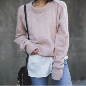 H&M light pink mohair blend sweater